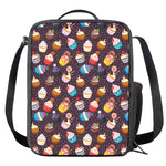 Cute Cupcake Pattern Print Crossbody Lunch Bag