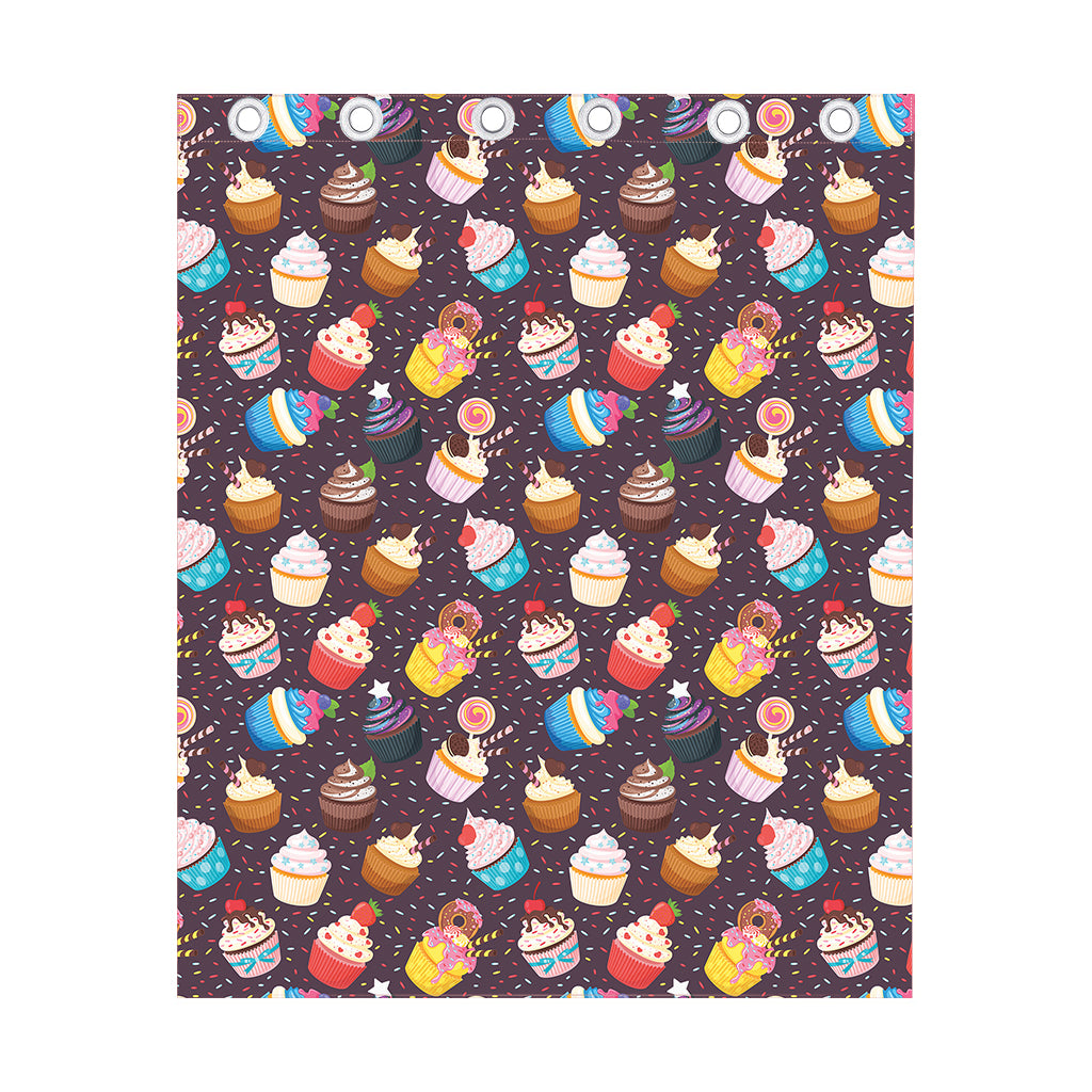 Cute Cupcake Pattern Print Curtain