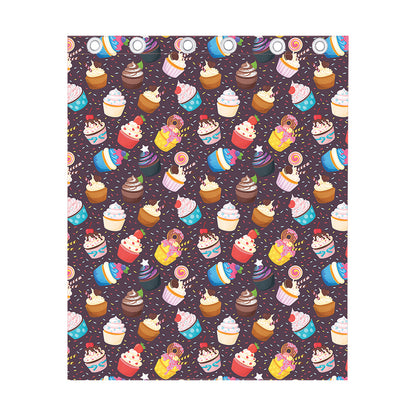 Cute Cupcake Pattern Print Curtain