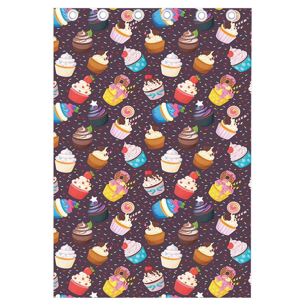 Cute Cupcake Pattern Print Curtain