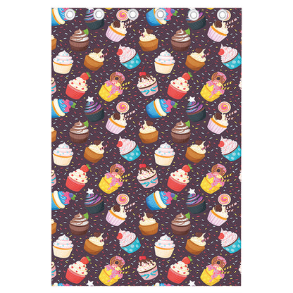 Cute Cupcake Pattern Print Curtain