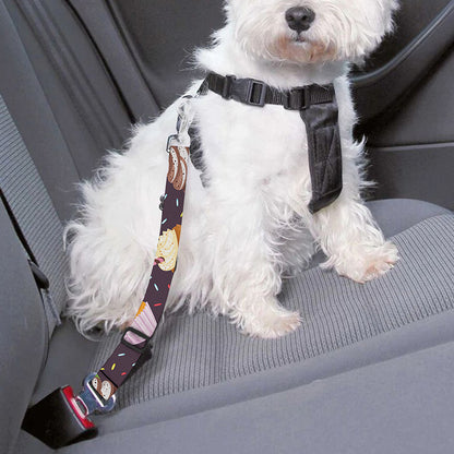 Cute Cupcake Pattern Print Dog Seat Belt