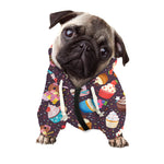 Cute Cupcake Pattern Print Dog Zip Up Hoodie