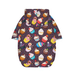 Cute Cupcake Pattern Print Dog Zip Up Hoodie