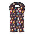 Cute Cupcake Pattern Print Double Neoprene Wine Tote