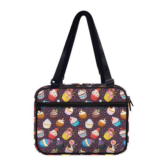 Cute Cupcake Pattern Print Double Strap Bible Bag