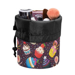 Cute Cupcake Pattern Print Drawstring Makeup Bag