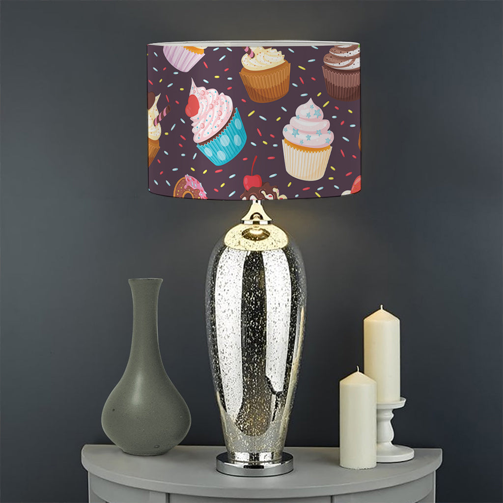 Cute Cupcake Pattern Print Drum Lamp Shade