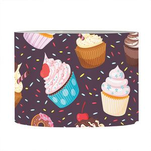 Cute Cupcake Pattern Print Drum Lamp Shade