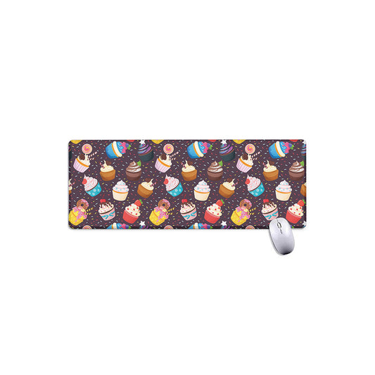 Cute Cupcake Pattern Print Extended Mouse Pad