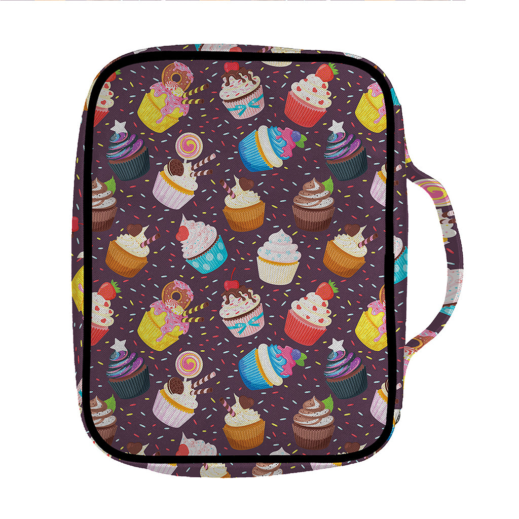 Cute Cupcake Pattern Print Front Pocket Bible Bag
