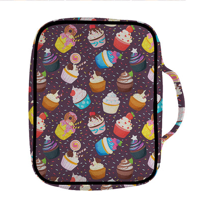 Cute Cupcake Pattern Print Front Pocket Bible Bag