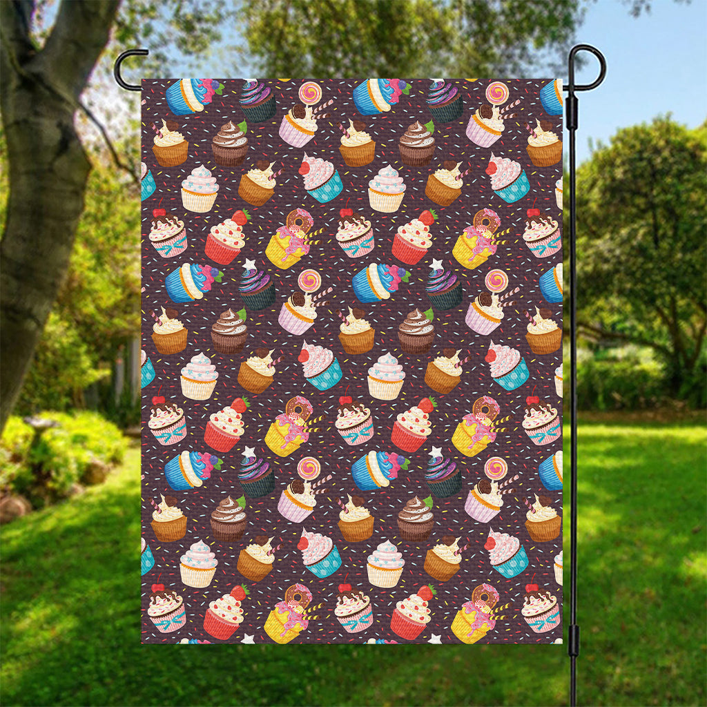 Cute Cupcake Pattern Print Garden Flag