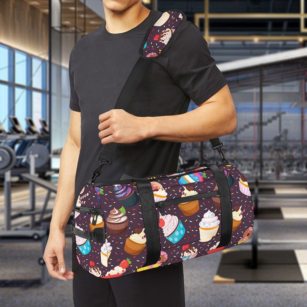 Cute Cupcake Pattern Print Gym Bag