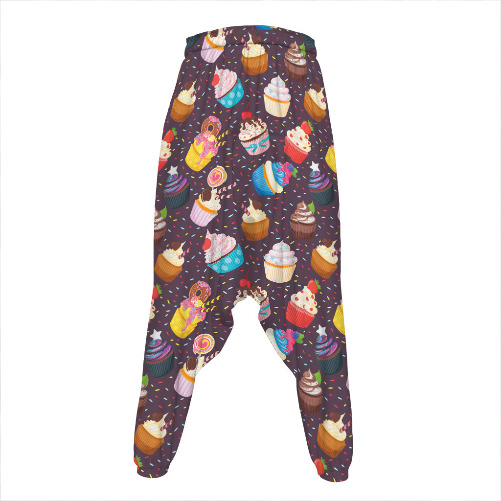 Cute Cupcake Pattern Print Hammer Pants
