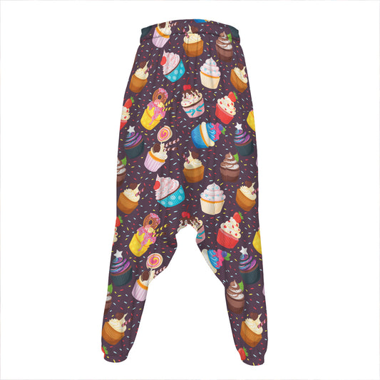 Cute Cupcake Pattern Print Hammer Pants