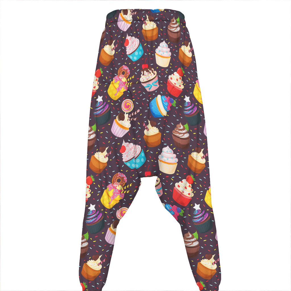 Cute Cupcake Pattern Print Hammer Pants