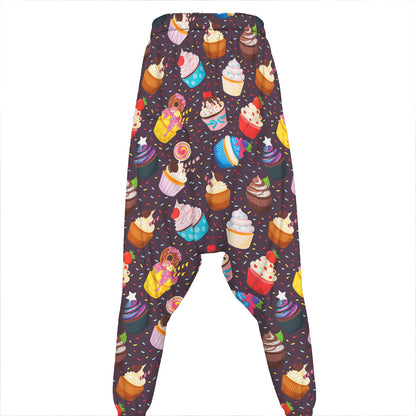 Cute Cupcake Pattern Print Hammer Pants