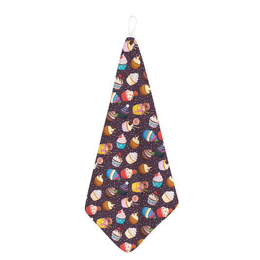 Cute Cupcake Pattern Print Hand Towel
