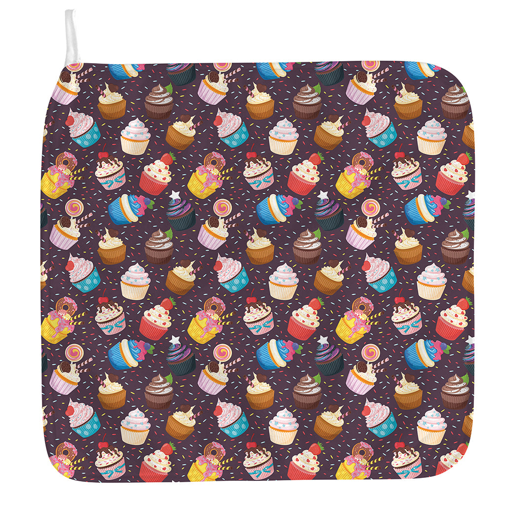Cute Cupcake Pattern Print Hand Towel
