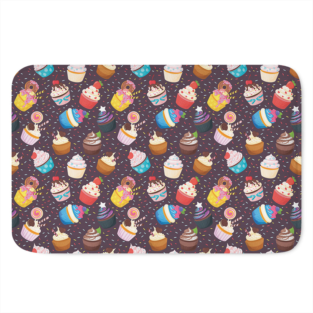 Cute Cupcake Pattern Print Indoor Door Mat