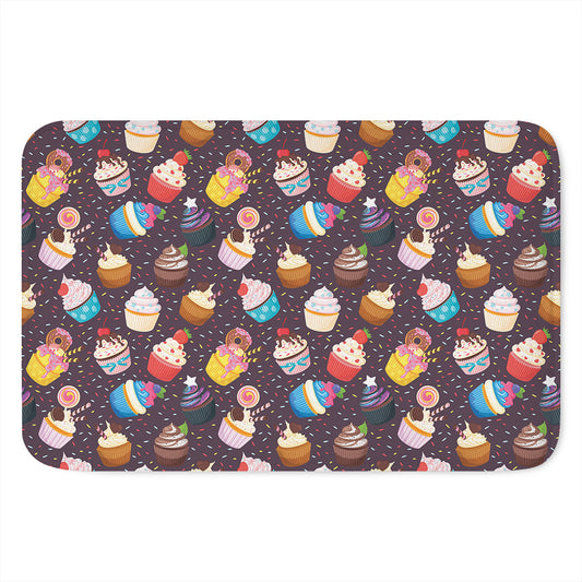 Cute Cupcake Pattern Print Indoor Door Mat