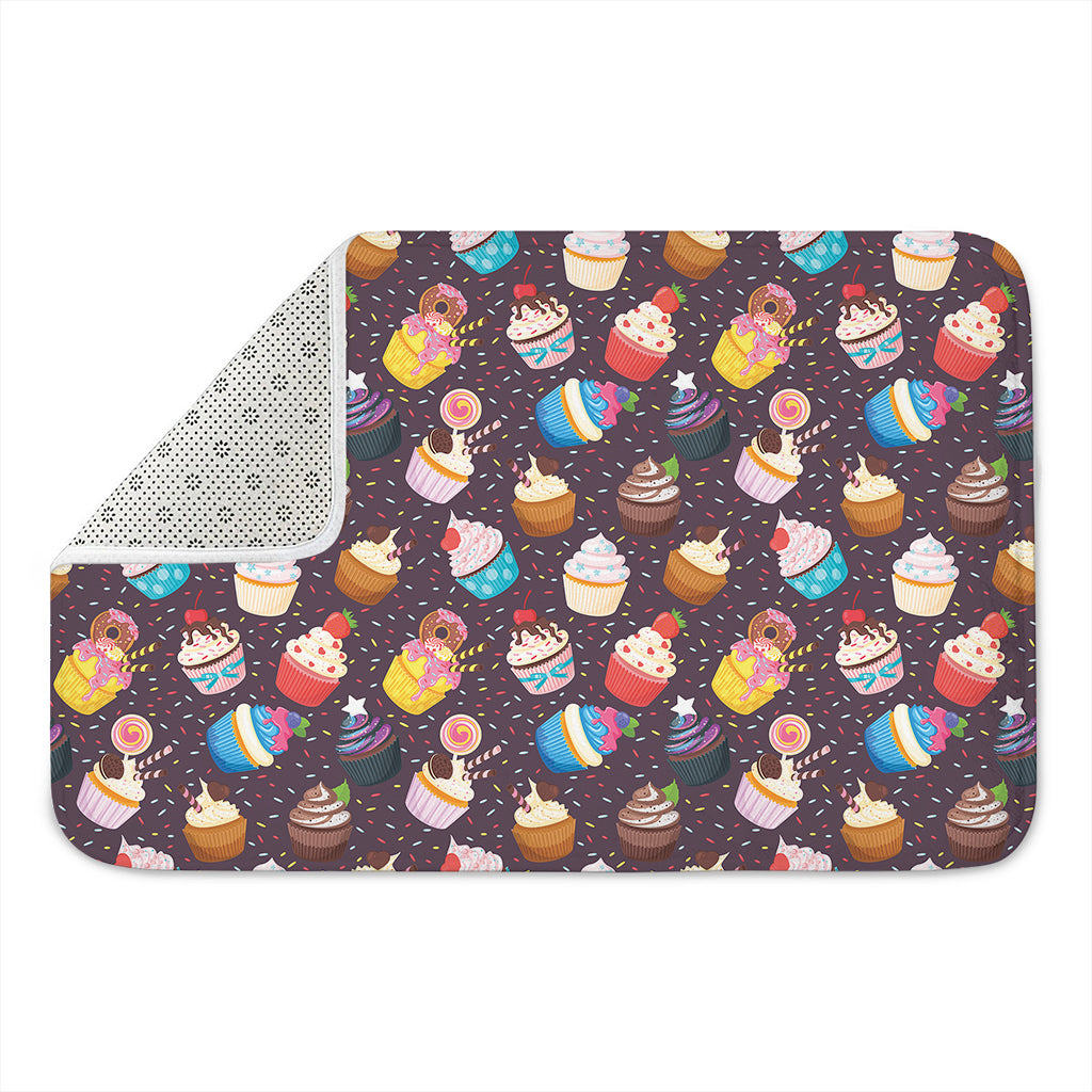 Cute Cupcake Pattern Print Indoor Door Mat