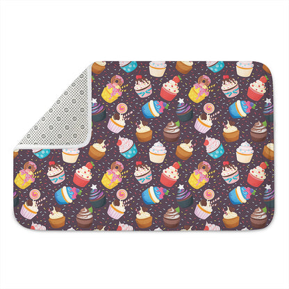 Cute Cupcake Pattern Print Indoor Door Mat