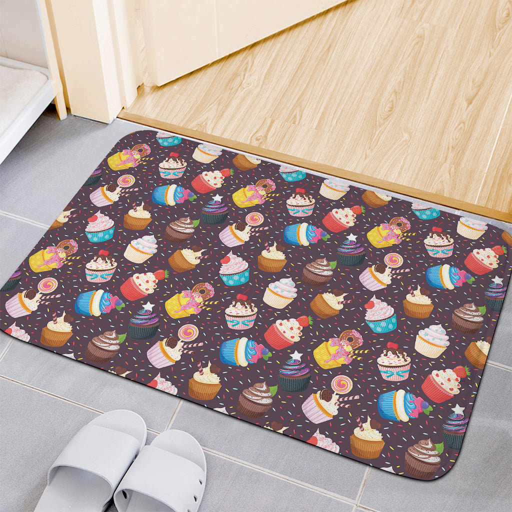 Cute Cupcake Pattern Print Indoor Door Mat