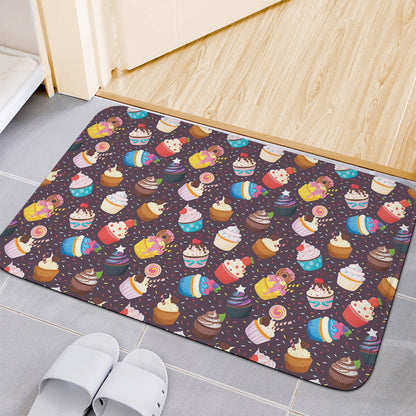 Cute Cupcake Pattern Print Indoor Door Mat