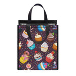 Cute Cupcake Pattern Print Insulated Lunch Tote