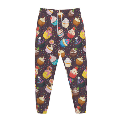 Cute Cupcake Pattern Print Jogger Pants