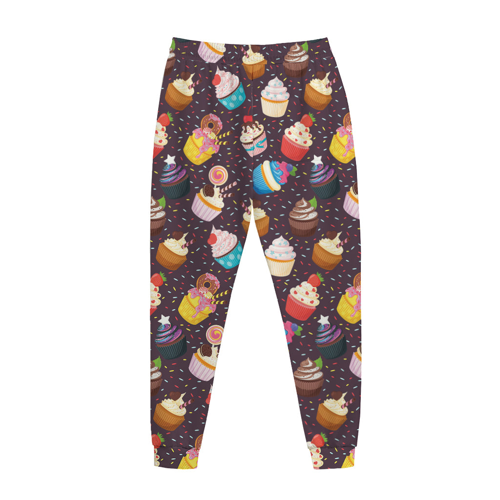 Cute Cupcake Pattern Print Jogger Pants