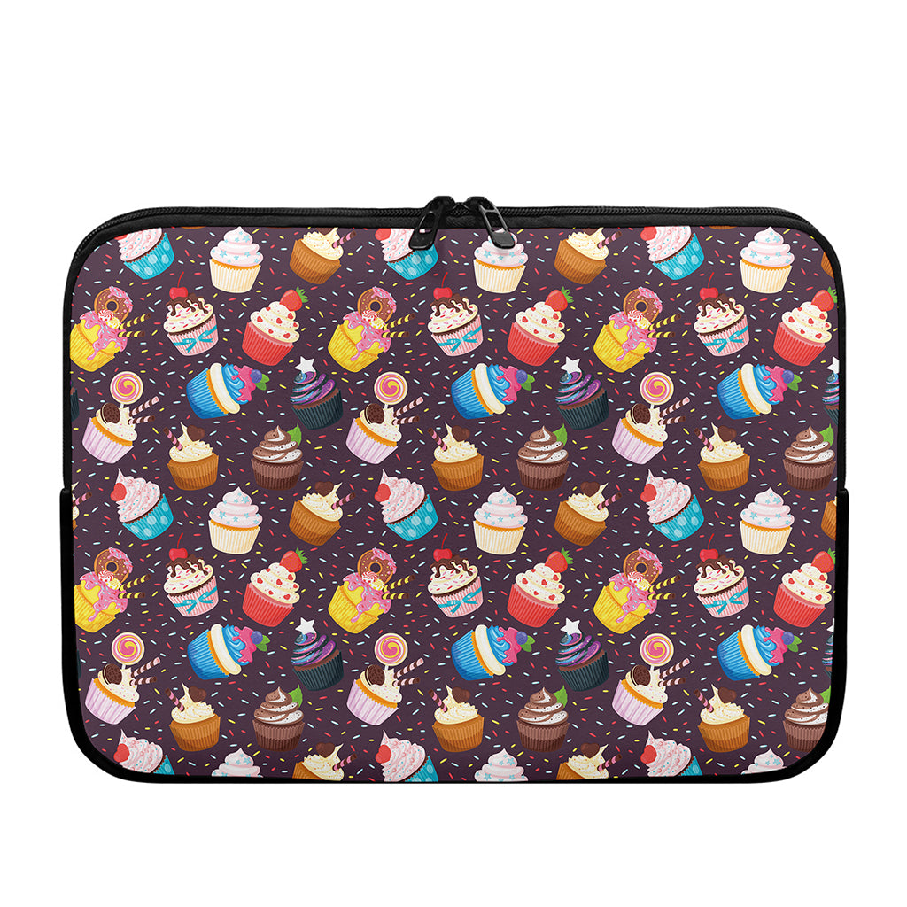 Cute Cupcake Pattern Print Laptop Sleeve