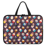 Cute Cupcake Pattern Print Laptop Sleeve With Handle