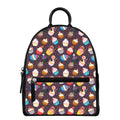 Cute Cupcake Pattern Print Leather Backpack