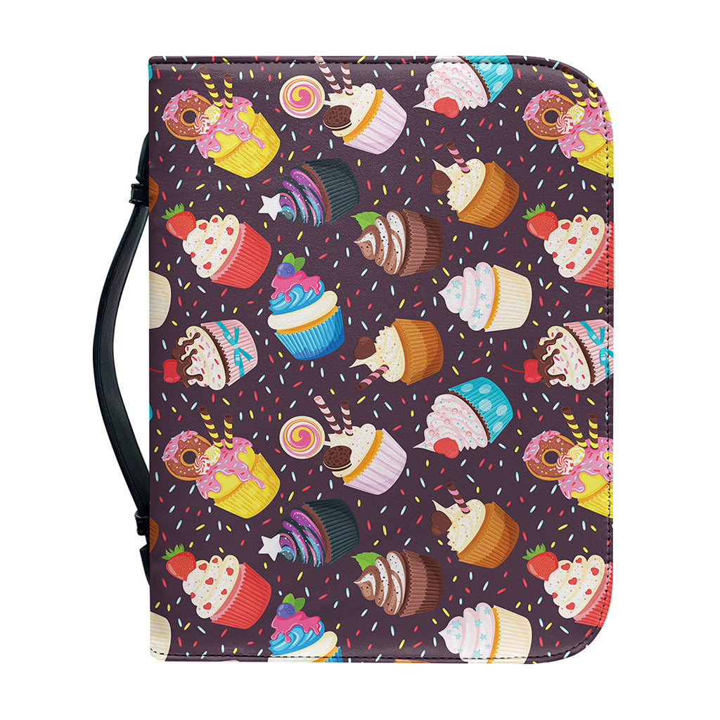 Cute Cupcake Pattern Print Leather Bible Cover