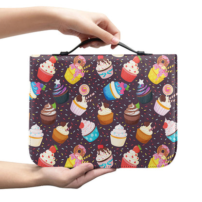 Cute Cupcake Pattern Print Leather Bible Cover