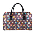 Cute Cupcake Pattern Print Leather Duffel Bag