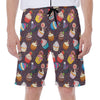 Cute Cupcake Pattern Print Men's Beach Shorts