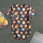Cute Cupcake Pattern Print Men's Bodysuit