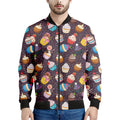 Cute Cupcake Pattern Print Men's Bomber Jacket