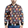 Cute Cupcake Pattern Print Men's Bomber Jacket