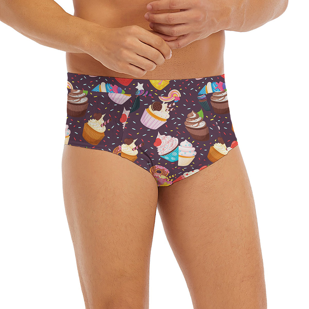 Cute Cupcake Pattern Print Men's Briefs