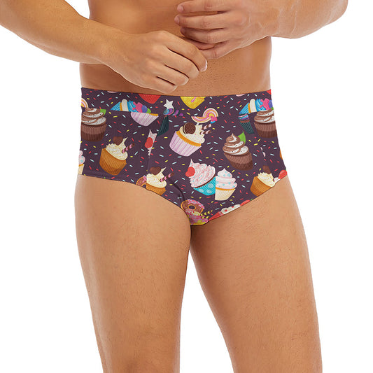 Cute Cupcake Pattern Print Men's Briefs