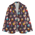 Cute Cupcake Pattern Print Men's Cotton Blazer