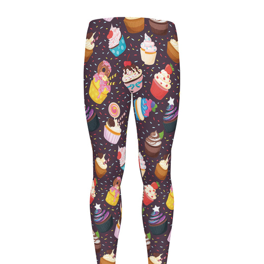 Cute Cupcake Pattern Print Men's leggings
