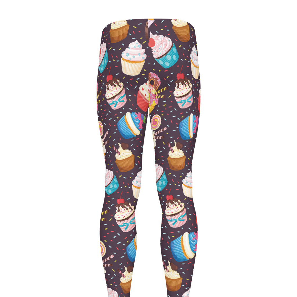 Cute Cupcake Pattern Print Men's leggings
