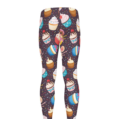 Cute Cupcake Pattern Print Men's leggings