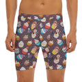 Cute Cupcake Pattern Print Men's Long Boxer Briefs